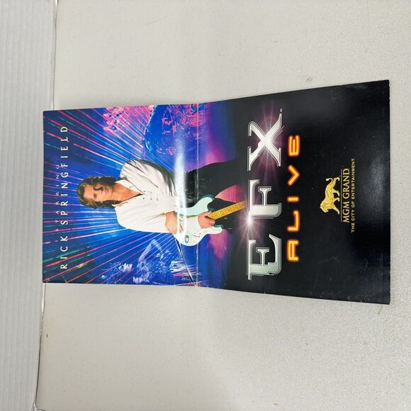 Rick Springfield Autographed Program 2001 EFX Alive MGM Las Vegas Folded Damage - Picture 3 of 8